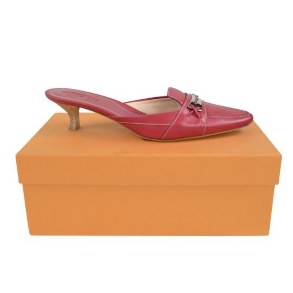 NIB Tod's Bordeaux Shirley Sandals Heels Pumps